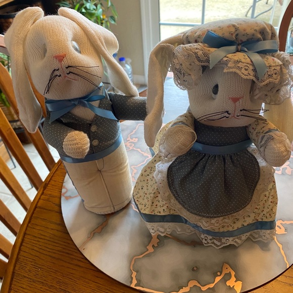 Mr. & Mrs. Long Eared Rabbits ( Handmade ) - Picture 3 of 6